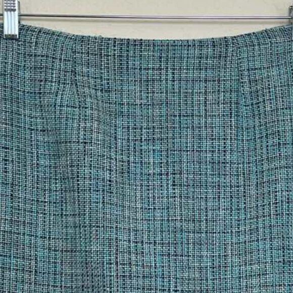 Premise Women's Short Straight Woven Tweed Zip Closure Lined Green Size 8 - Picture 7 of 10